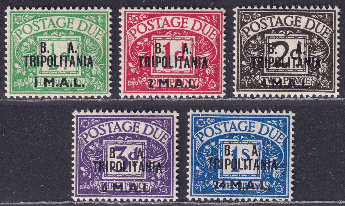 BOIC Tripolitania 1950 KGVI BA Postage Due Surcharge Set Mint SG TD6-TD10 c £100