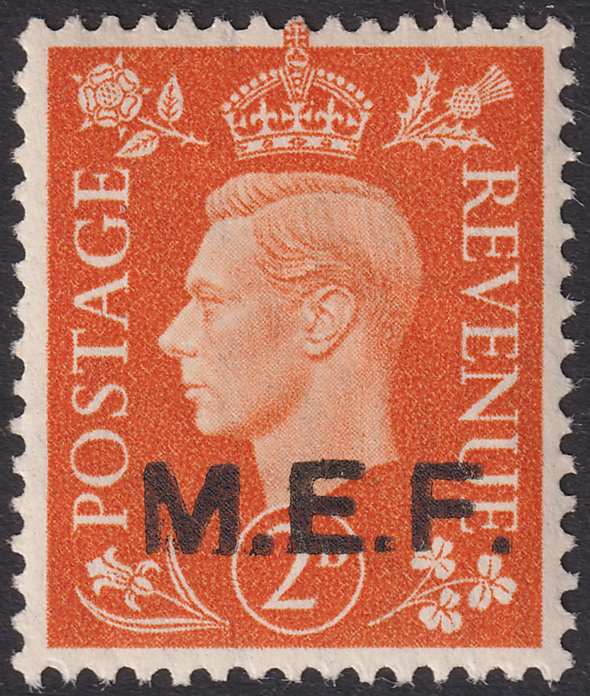 BOIC 1942 KGVI MEF Forces Overprint M2a Rough Letters 2d Mint SG M7a cat £65