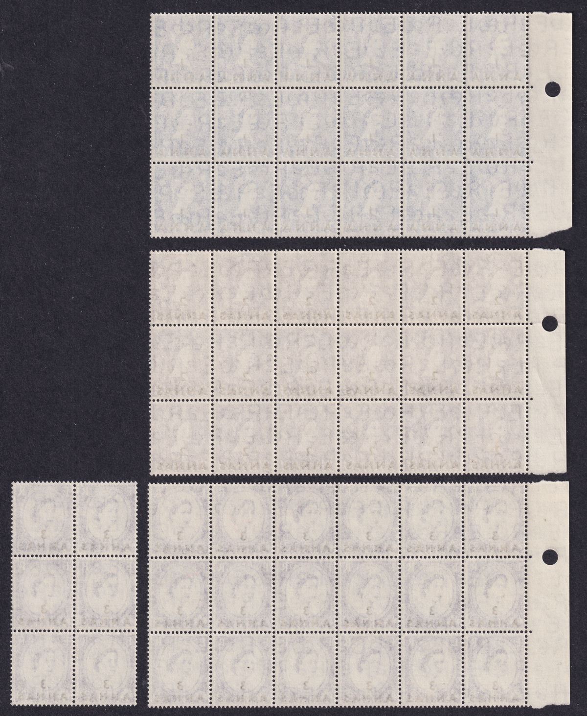 BPA in Eastern Arabia 1956-57 QEII Surcharge Part Block Set to 1r Mint