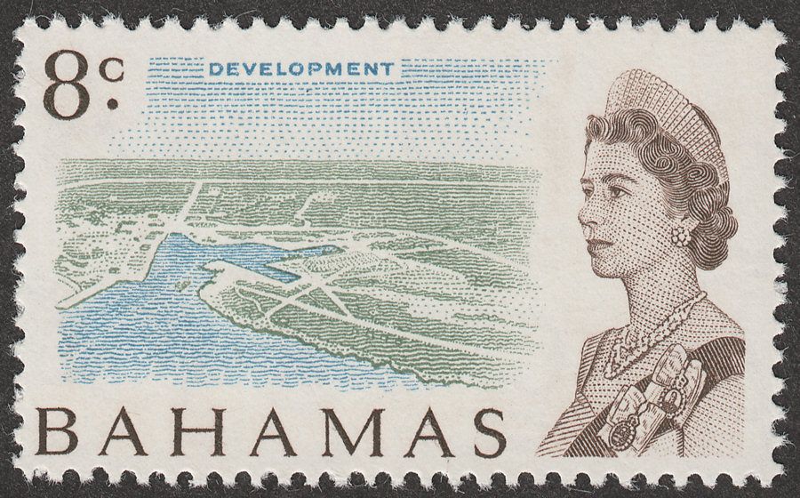 Bahamas 1967 QEII 8c Development Toned Paper MInt SG300