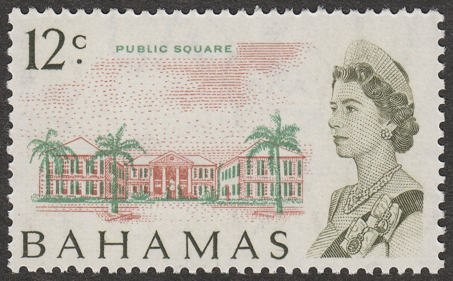 Bahamas 1971 QEII 12c Public Square White Paper Mint SG303a