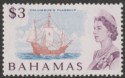 Bahamas 1971 QEII $3 Columbus Ship White Paper Mint SG309a