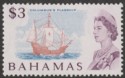 Click for more photos and details Bahamas 1971 QEII $3 Columbus Ship White Paper Mint SG309a