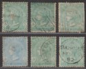 Bahamas 1863-82 Queen Victoria 1sh Perf 14 Selection Used with FAULTS