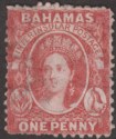 Bahamas 1875 QV Chalon 1d Carmine-Lake perf 12½ Unused SG21x with faults