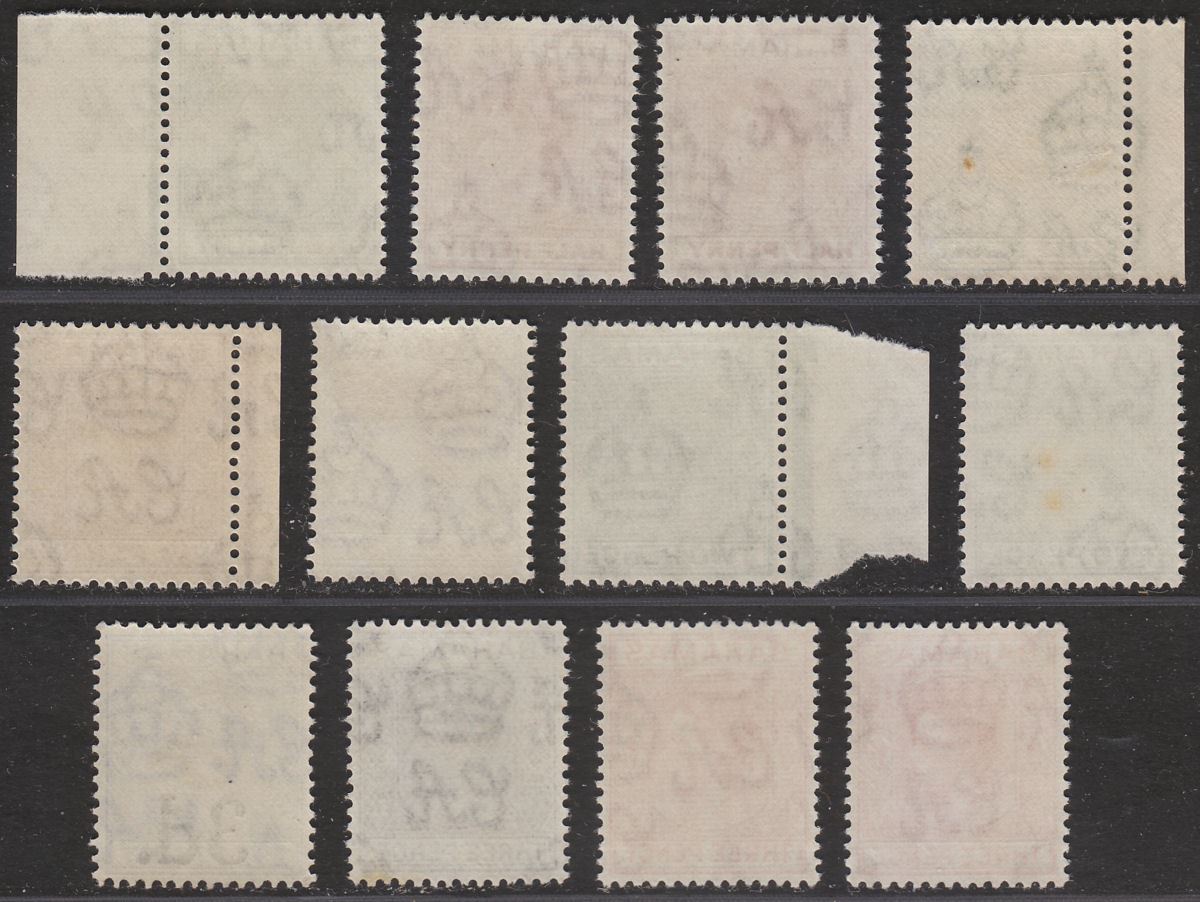 Bahamas 1938-52 King George VI Part Set to 3d with Shades Mint
