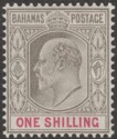 Click for more photos and details Bahamas 1907 KEVII 1sh Brownish Grey and Carmine Mint SG68