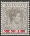 Bahamas 1948 KGVI 1sh Pale Brownish Grey and Crimson Mint SG155d