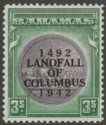Click for more photos and details Bahamas 1942 KGVI Columbus 3sh Slate-Purple and Myrtle-Green Mint SG173