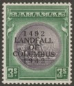 Click for more photos and details Bahamas 1942 KGVI Columbus 3sh Slate-Purple and Myrtle-Green Mint SG173
