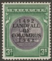 Click for more photos and details Bahamas 1942 KGVI Columbus 3sh Slate-Purple and Myrtle-Green Mint SG173