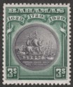 Click for more photos and details Bahamas 1930 Tercentenary 3sh Black and Green SG130