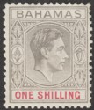 Bahamas 1938 KGVI 1sh Grey-Black and Carmine Mint SG155