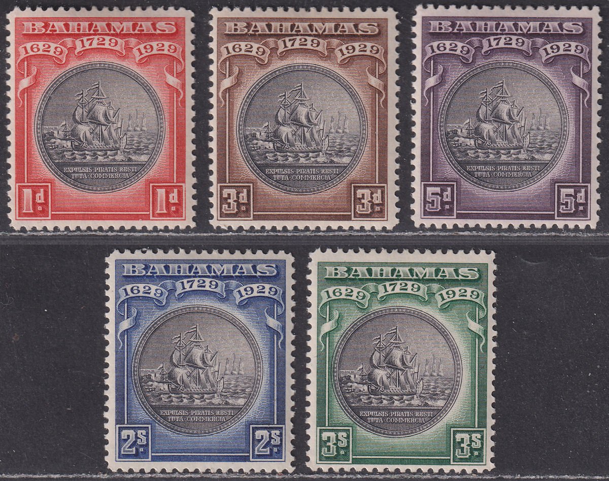 Bahamas 1930 KGV Tercentenary of Colony Set Mint SG126-130 cat £75