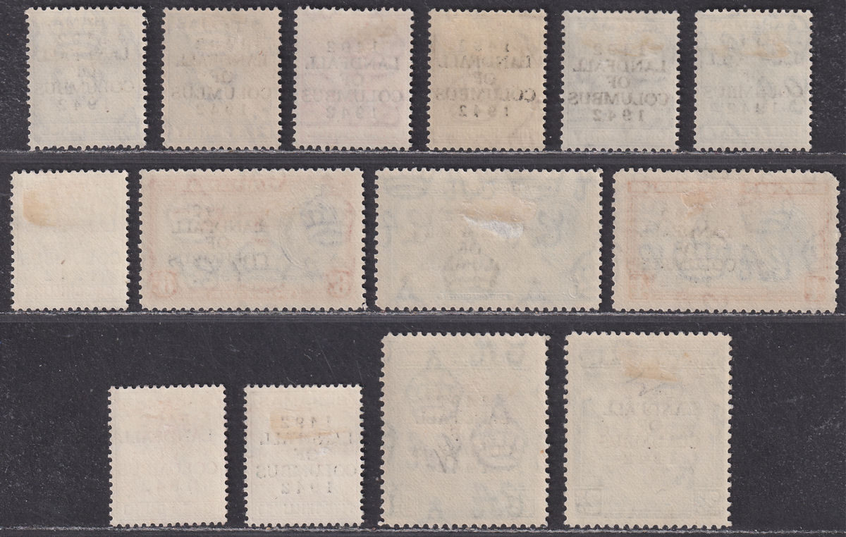 Bahamas 1942 KGVI Columbus Overprint Set Mint SG162-175a cat £90
