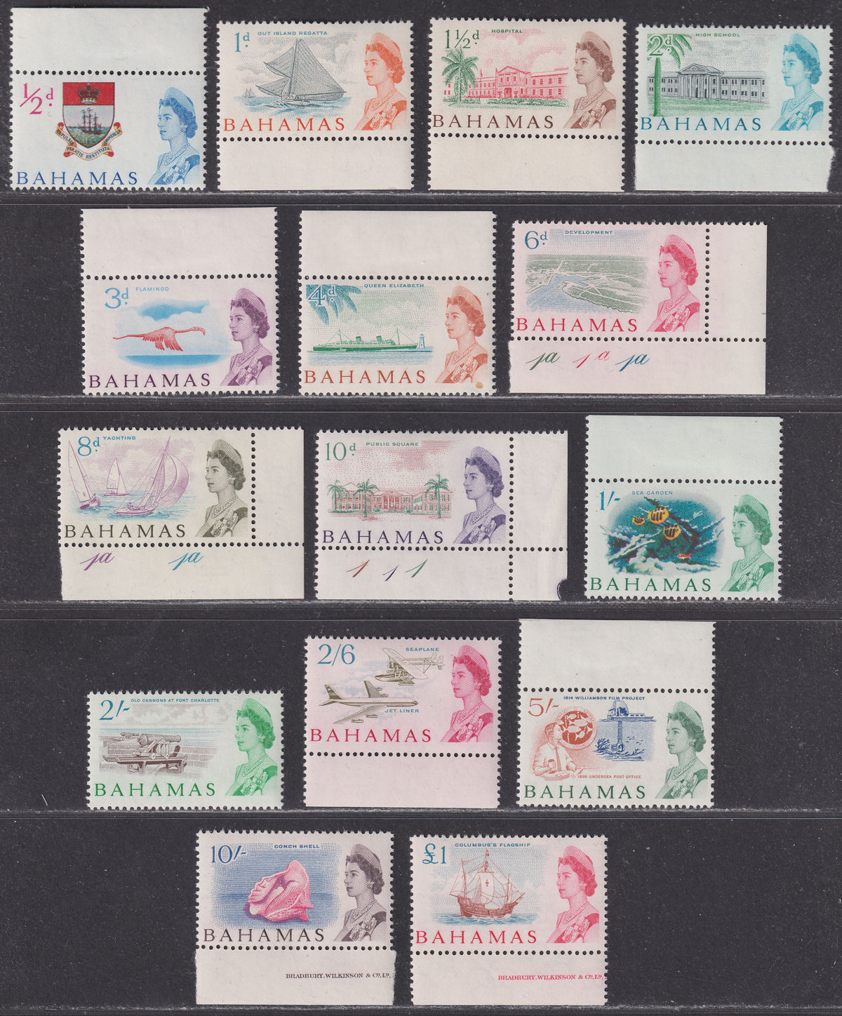 Bahamas 1965 Queen Elizabeth II Set Mint SG247-261 cat £55