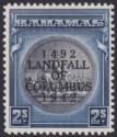 Click for more photos and details Bahamas 1942 KGVI Columbus 2sh Black and Steel-Blue Mint SG172b