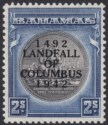 Click for more photos and details Bahamas 1942 KGVI Columbus 2sh Grey Black and Indigo Mint SG172a