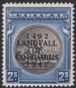 Click for more photos and details Bahamas 1942 KGVI Columbus 2sh Brownish Black and Indigo Mint SG172a