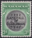 Click for more photos and details Bahamas 1942 KGVI Columbus 3sh Brownish Black and Green Mint SG173a