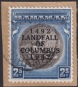 Click for more photos and details Bahamas 1942 KGVI Columbus 2sh Brownish Black and Indigo Used SG172a