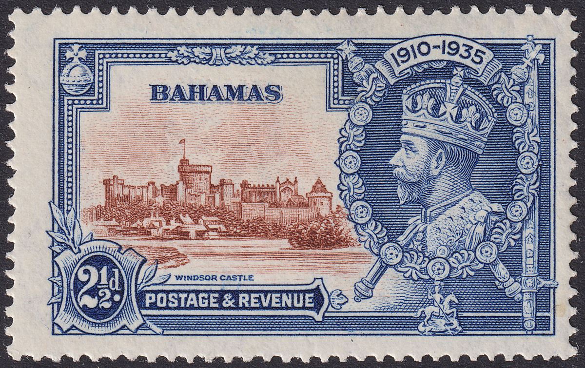 Bahamas 1935 KGV Silver Jubilee 2½d Diagonal Line by Turret Mint SG142f cat £180