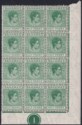 Click for more photos and details Bahamas 1946 KGVI ½d Myrtle-Green Plate 1 Block of 12 w Broken N Var Mint SG149d