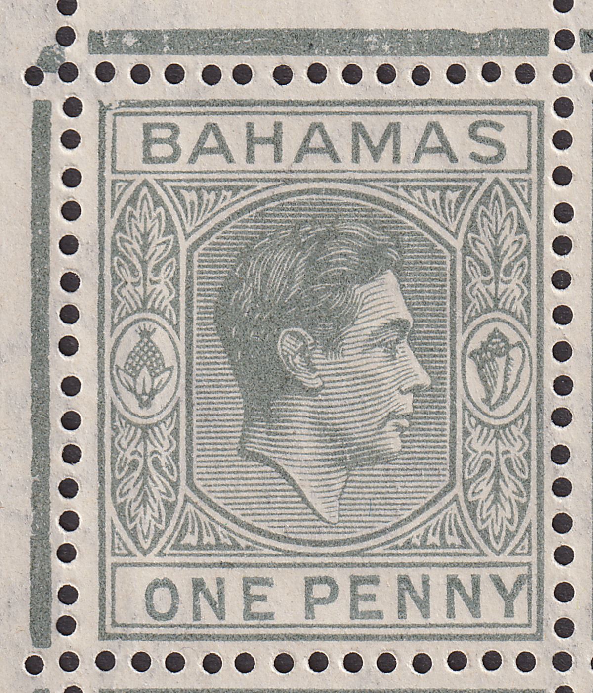 Bahamas 1941 KGVI 1d Olive-Grey Plate 1 Corner Block of 4 Mint SG150a