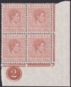 Click for more photos and details Bahamas 1948 KGVI 1½d Pale Red-Brown Plate 2 Corner Block of 4 Mint SG151a