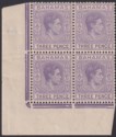 Click for more photos and details Bahamas 1938 KGVI 3d Violet Lower Corner Block Mint SG154 cat £72