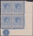 Click for more photos and details Bahamas 1943 KGVI 3d Dull Blue Plate 1 Corner Block Mint SG154a