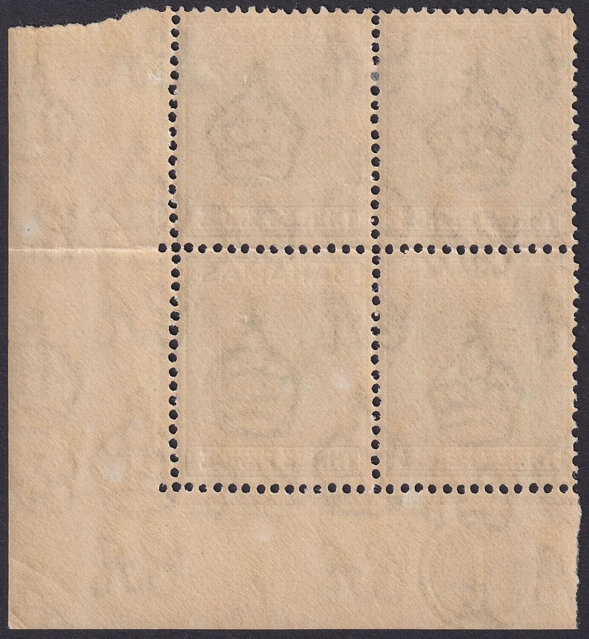 Bahamas 1943 KGVI 3d Dull Blue Plate 1 Corner Block Mint SG154a
