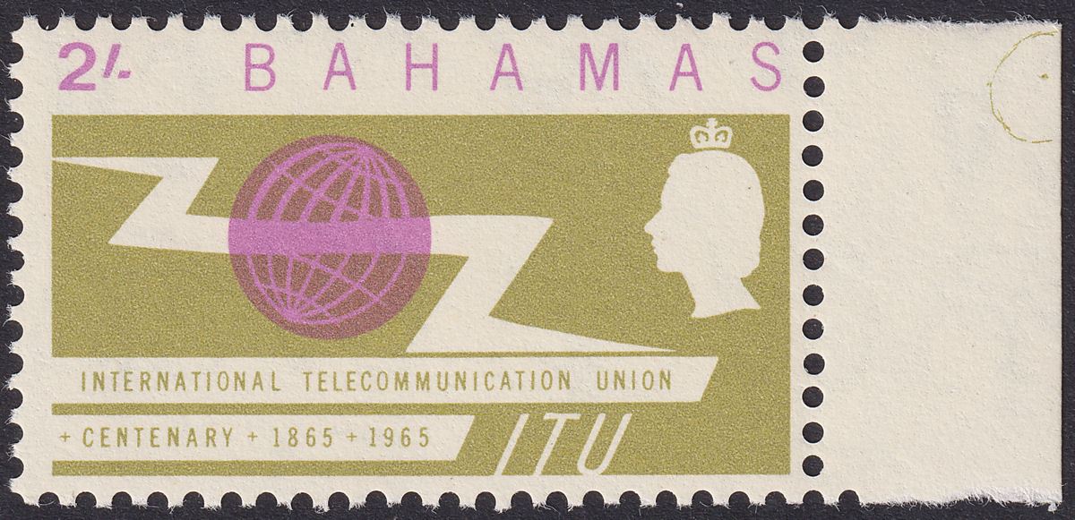 Bahamas 1965 QEII ITU Centenary 2sh watermark inverted mint SG263w