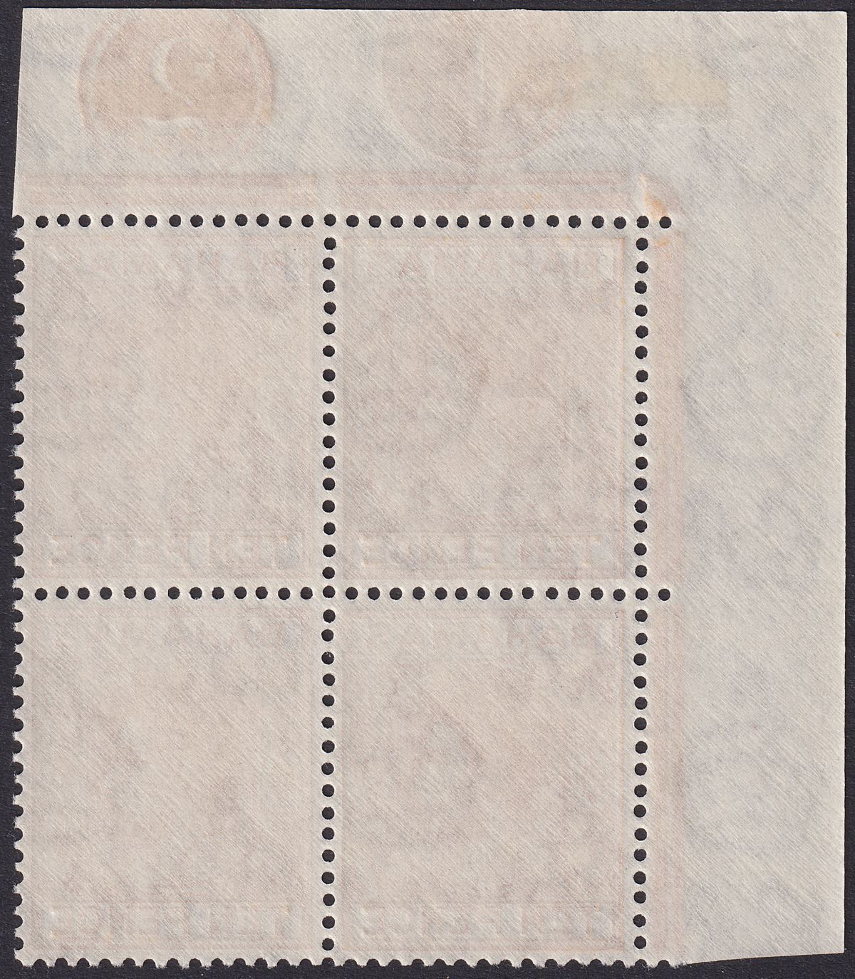 Bahamas 1951 King George VI 10d Yellow-Orange Plate 1-2 Block of 4 Mint SG154c