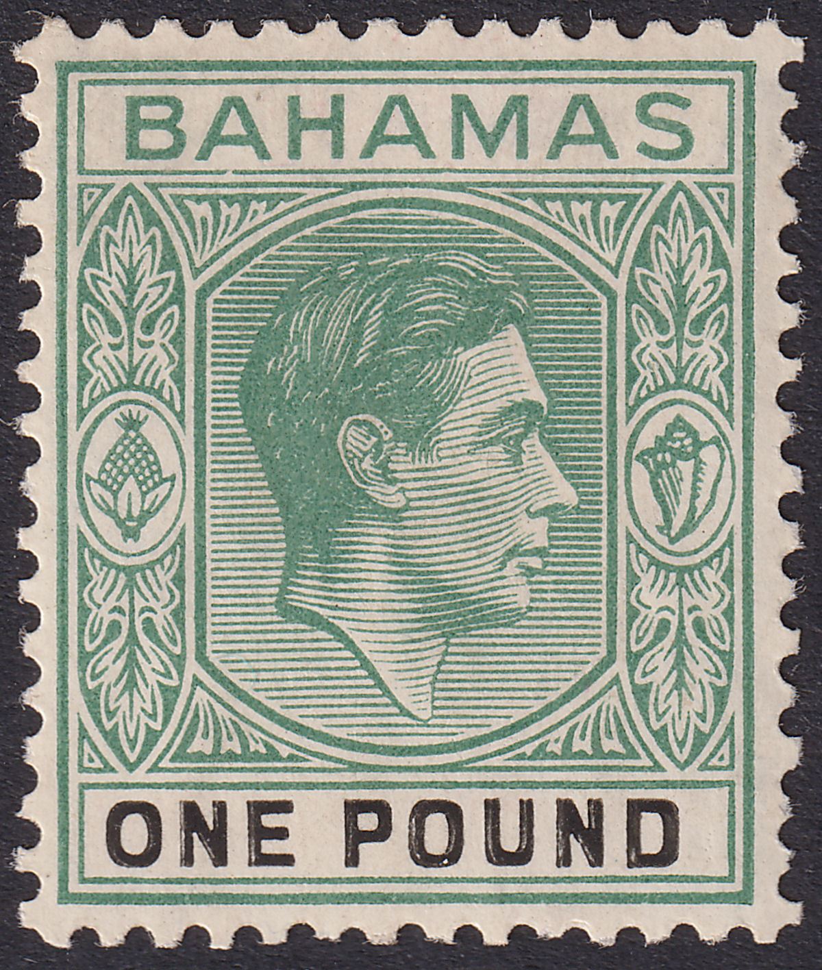 Bahamas 1938 KGVI £1 Deep Grey-Green and Black Mint SG157 cat £250