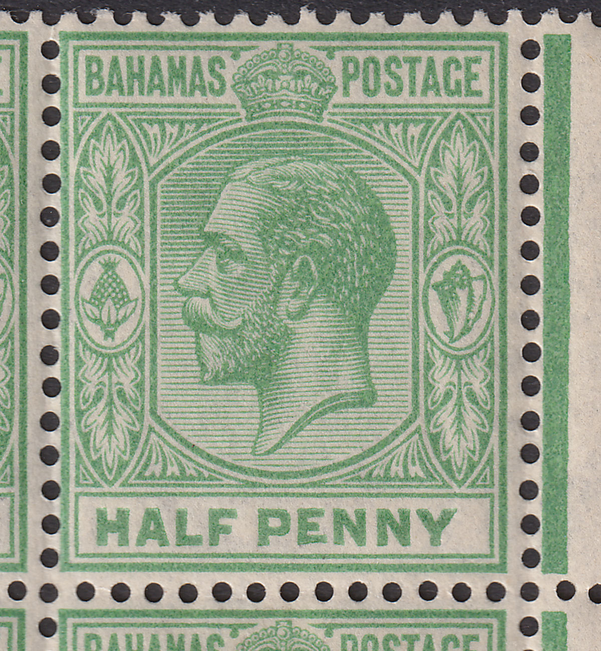 Bahamas 1924 KGV ½d Green with Variety Elongated E Block Mint SG115a cat £100+
