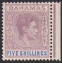 Click for more photos and details Bahamas 1938 KGVI 5sh Lilac and Blue Mint SG156