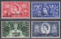 Click for more photos and details Bahrain 1953 QEII Coronation Surcharge Set UM Mint SG90-93 cat £15 MNH