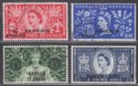 Click for more photos and details Bahrain 1953 QEII Coronation Surcharge Set Used SG90-93 cat £14