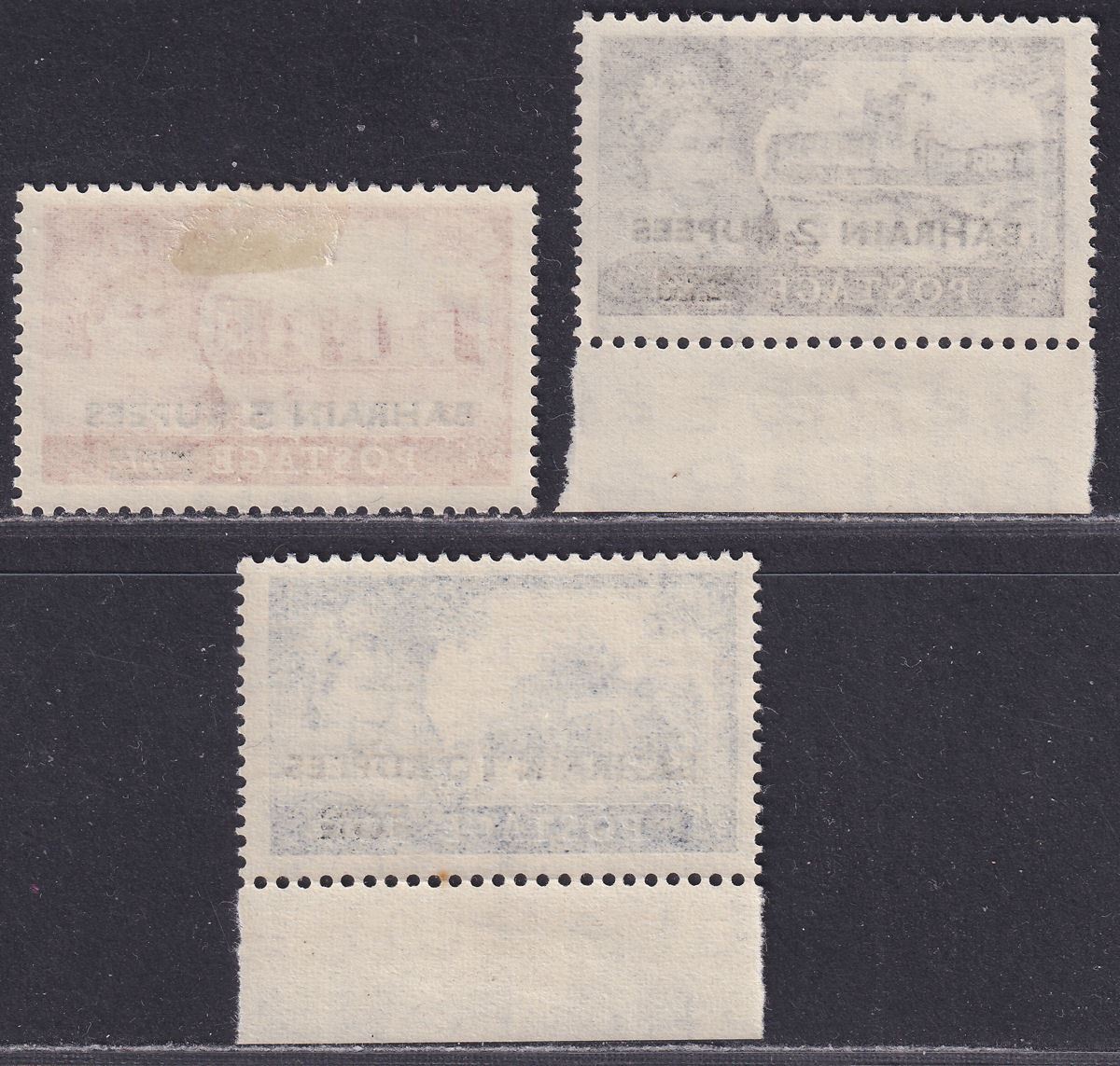 Bahrain 1955 QEII Castles Surcharge Set (Type I) Mint SG94-96 cat £40
