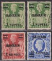 Click for more photos and details Bahrain 1948-49 King George VI 2r x2, 5r, 10r Surcharges Used SG59-60a cat £90