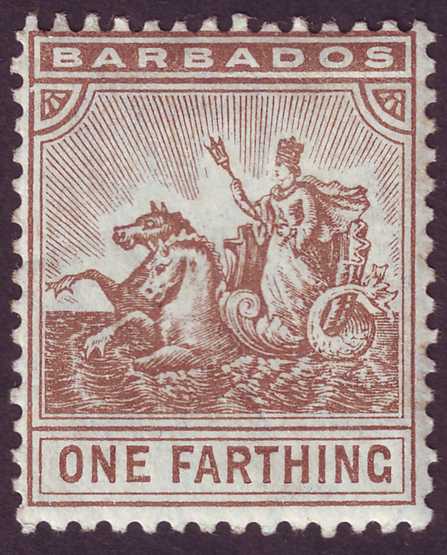 Barbados 1909 KEVII Seal of Colony ¼d Brown Mint SG163