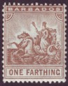 Click for more photos and details Barbados 1909 KEVII Seal of Colony ¼d Brown Mint SG163