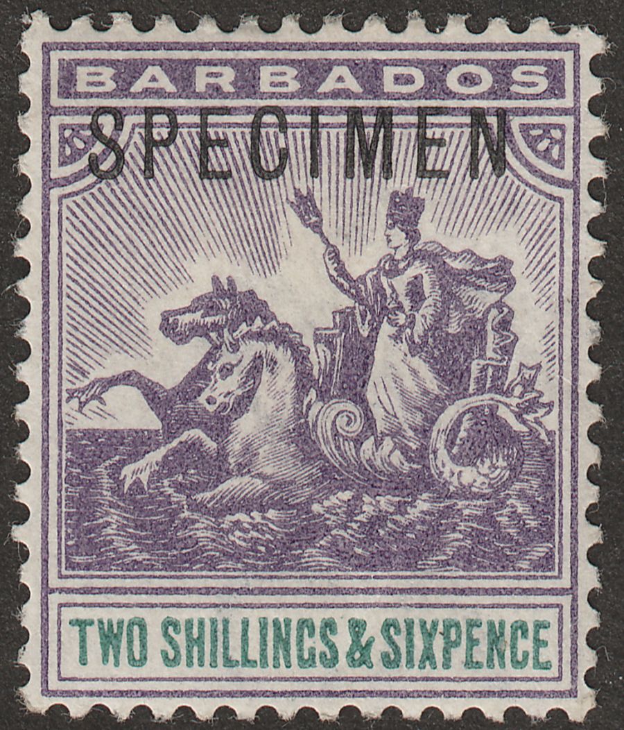 Barbados 1903 Seal of Colony 2sh6d Violet and Green SPECIMEN SG115s