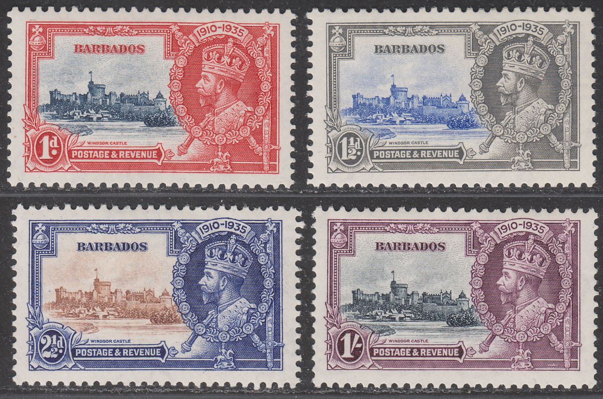 Barbados 1935 KGV Silver Jubilee Set Mint SG241-244 cat £32