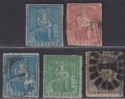 Barbados 1855-70 QV unwatermarked Britannia Selection to 1sh Used / Unused