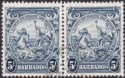 Barbados 1941 KGVI Badge 5sh Indigo Pair Used SG256a cat £30