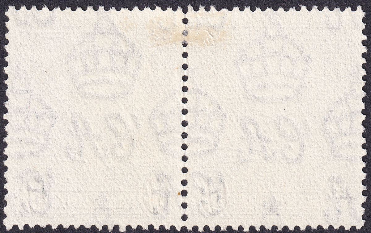 Barbados 1941 KGVI Badge 5sh Indigo Pair Used SG256a cat £30