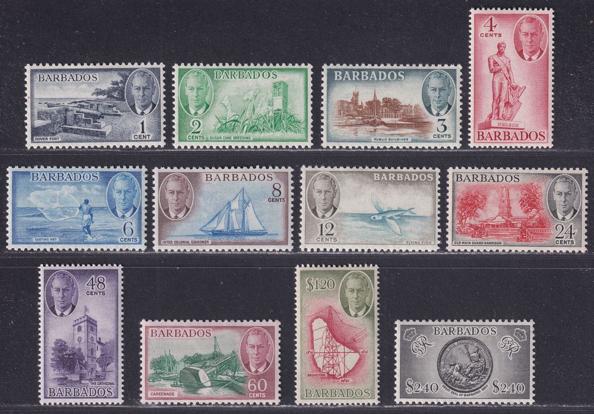 Barbados 1950 King George VI Set Mint SG271-282 cat £70
