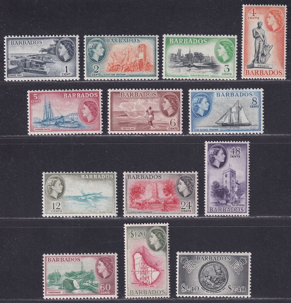 Barbados 1953 Queen Elizabeth II Set Mint SG289-301 cat £80